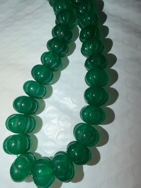 695.15 CTS   LARGE real Emerald earth mined carved beaded Emerald -